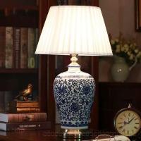 ราคา Jingdezhen Blue White Porcelain Creative โคมไฟตั้งโต๊ะเซรามิคห้องนอนโคมไฟข้างเตียง B & B ห้องจีนคลับตกแต่งโรงแรมโคมไฟตั้งโต๊ะ (50913335356)