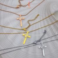 ราคา ✨Lovelyn สร้อยคอสแตนเลส จี้ไม้กางเขนฝังเพชร 3 เม็ด Stainless steel (43055668667)