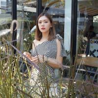 ราคา เสื้อไหล่เฉียงมีโบว์ที่แขน (1893305812)