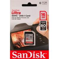 ราคา SanDisk Ultra UHS-I SDHC Card (Class 10) 16GB ความเร็ว 80 MB/s ประกัน SYNNEX แท้ 100% (1479200585)