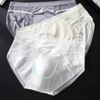 ราคา ⭐สินค้าใหม่⭐Men's Sexy Lace Thin Seamless Ice Silk Briefs Underwear 3D Bulge Pouch Panties (57604105430)