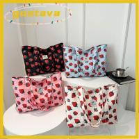 ราคา GUSTAVA Strawberry Tote Bag, Casual Strawberry Print Womens Shoulder Bag, Trendy Large Capacity Leisure Bag (44963133305)