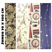 ราคา JUMBO SANSAN WAWA กระดาษของขวัญ BATIK BINTANG PARIS LONDON MOTIF กระดาษของขวัญขนาดใหญ่ 70x100 ซม. ห่อของขวัญขนาดใหญ่ (20878961954)