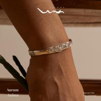 ราคา สร้อยข้อมือผู้ชายทองเหลืองชุบเงิน 10 ไมครอน | Aurum Anima by Lu.men (55409421342)