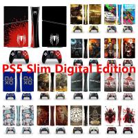 ราคา 100 สีสติกเกอร์ผิวใช้งานร่วมกับ Sony Playstation 5 Slim Digital Edition ไวนิล Decal Wrap ฟิล์มป้องกันสําหรับ PS5 Slim คอนโซลและ 2 ชิ้น Dualsense Controller (51359561438)