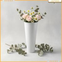 ราคา [อุซซา] เหล็กดอกไม้ภาชนะสีขาวเรียวโลหะแจกันเรียบขนาดใหญ่ (25348325472)