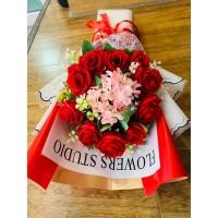 ราคา ช่อดอกกุหลาบ (รุ่น"Flower Studio"ช่อดอกกุหลาบสีแดง+ดอกไฮเดนเยียสีชมพู ช่อใหญ่ ) ช่อดอกไม้ประดิษฐ์ ปัจฉิม กุหลาบวาเลนไทน์ (53455046099)