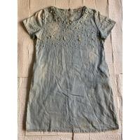 ราคา เดรสยีนส์กระโปรงสั้นแขนสั้น Size 2XL อกถึง 42” ปักมุก สียีนส์ฟอก โอเวอร์ไซต์ ผ้าบางใส่สบาย ตำหนิ มือ2 (28074198580)