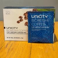 ราคา กาแฟ ไบโอริชี่ ยูนิซิตี้ Bioreishi coffee unicity ชนิดปรุงสำเร็จชนิด 3 in 1 ฉลากนอก แบบกล่องแถมฟรี1ซอง (26967604626)