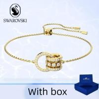 ราคา SWAROVSKI (พร้อมกล่อง) สร้อยข้อมือเพชรรูปแหวนทอง Further สร้อยข้อมือแฟชั่นผู้หญิงเงิน S925 (51614974686)
