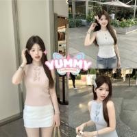 ราคา Yummy Shopพร้อมส่ง (78CX02) เสื้อกล้ามไหมพรม คอกลม ดีเทลเว้าหน้าอกเล็กๆ สไตล์เกาหลี (28084202439)