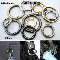 ราคา GIFTHUB 5/10pcs ฤดูใบไม้ผลิ O-แหวนหัวเข็มขัด 25/33/35 มม.สีดําทองเงินสังกะสีตะขอกระเป๋าเข็มขัดหัวเข็มขัด (46364249609)
