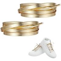 ราคา 1 คู่ทอง PU หนัง Shoelaces, 55.1 นิ้วแบน PU หนัง Laces รองเท้าทอง Laces สําหรับ SneakersFlat รองเท้าลูกไม้ Golden รองเท้าอุปกรณ์เสริมสําหรับผู้หญิงผู้ชาย (46713778404)