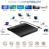 ราคา External CD Drive USB 3.0/2.0 Portable CD DVD +/-RW Drive DVD/CD ROM Rewriter Burner Writer Compatible with Laptop. (16656663077)