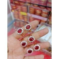 ราคา #แหวนนาคหัวพลอยสีแดงทับทิมล้อมเพชร#แหวนนาก (46456302888)