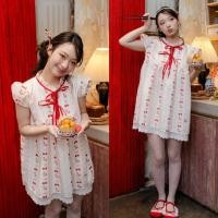 ราคา RIKA เป่าเป้ย มินิเดรสแขนกระป๋องคอระบายโบว์หน้า (56804854820)