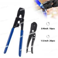 ราคา For 1/2 、3/4 Inch Stainless Steel Clamps, with Pipe Cutter & 40PCS PEX Pipe Clamps 2-In-1 PEX Cinch (47856602250)