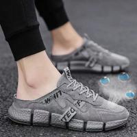ราคา พร้อมส่ง size42 รองเท้าผ้าใบเปิดส้นผู้ชาย รองเท้าเปิดส้น (6141588862)