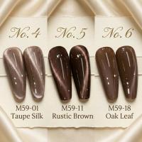 ราคา สีเจลแคทอายสีน้ำตาล Brown Cat Eye 1-6 ดึงลายง่าย สีขายดี ร้านทำเล็บต้องมี (49262153857)