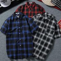 ราคา ✅ มาใหม่ พร้อมส่งทันที (S16 ลายสก็อต) เสื้อเชิ้ตแขนสั้น Shirt แฟชั่น เสื้อเที่ยว M L XL XXL 2XL (3133309715)