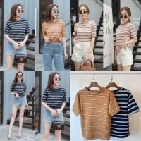 ราคา เสื้อยืดคอกลมแขนสั้น​ ลายริ้ว งานป้าย​TOPSHOP​ (23487796714)