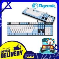 ราคา คีย์บอร์ดเกมมิ่งส์บลูสวิตช์ คีย์บอร์ดราคาถูก Razeak RK-X61 Metal Mechanical Keyboard Gaming มีคีย์แคปแถมให้ในกล่อง (21358708263)