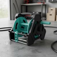 ราคา [ในสต็อก] สายยางฉีดน้ําม้วนลมด้วย Ease Winding Garden Hose Reel Cart Stable Orange (53814413689)