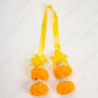 ราคา [ สินค้าพร้อมจัดส่งด่วน ] พวงมาลัยริบบิ้นเล็ก ดอกไม้สด ดอกดาวเรือง (56507743605)