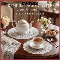 ราคา CVMAX รอบลูกไม้ Coaster,ฉนวน Hollow ตารางผ้า,สไตล์นอร์ดิกสีขาวเย็บปักถักร้อยลูกไม้เฟอร์นิเจอร์ตกแต่งตารางถ้วยแก้วตกแต่งบ้าน (26295312791)