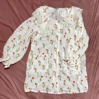 ราคา Natty freesize มือหนึ่ง มินิเดรสคอบัวลายดอกทิวลิป ผ้าน่ารัก ละมุนน (24751907662)