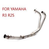 ราคา YZF R25 R3 MT03 Full Exhaust System pipe middle pipe slip on for YAMAHA YZF MT03 R25 R3 2015 2016 (54456589212)
