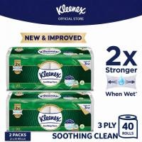 ราคา [มัดละ 40 ม้วน] กระดาษทิชชู่ Kleenex Clean Care Aloe Toilet 3Ply Ultra Soft & Strong Bath Tiss (51864768533)
