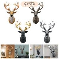 ราคา LOVIVER กวางหัวรูปปั้นเครื่องประดับประติมากรรมรูปแกะสลักติดผนังเขากวางแขวนสําหรับ แกลเลอรี่ ห้องตกแต่งห้องนอน (29036141757)