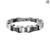 ราคา ANGELINO RUFOLO Bracelet ดีไซน์ Five Stacks สร้อยข้อมือผู้ชาย Stainless Steel 316L(สแตนเลสสตีล)คุณภาพเยี่ยม สีเงิน (6246453747)