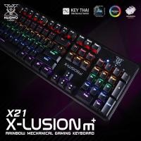 ราคา คีย์บอร์ดเกมมิ่ง NUBWO X-LUSION M+ RAINBOW MECHANICAL GAMING KEYBOARD รุ่น X21 ** สีดำ ** (2306150400)