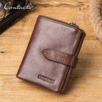 ราคา C Contact's Genuine Leather Short Wallets For Men Card Holders Coin Purses Money Clip High Quality (44131161191)