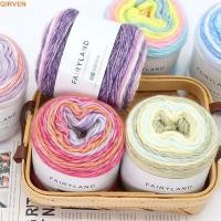 ราคา QIRVEN เส้นด้ายเค้ก, เส้นด้ายวูลเลนสีรุ้งทอมือ, เส้นด้ายผสมแฟนซีแบบนุ่ม 100 กรัมผ้าพันคอเส้นด้ายหลากสีที่สะดวกสบาย (40132241894)