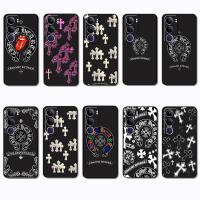 ราคา สําหรับ 3c VIVO Y21d Y04 Chrome Hearts เคส TPU สีดํานุ่ม (51410729947)