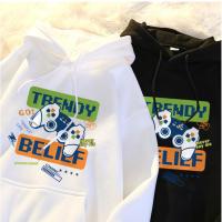 ราคา สไตล์เกาหลี hoodie Pofloret เสื้อฮู้ด เสื้อสเวตเตอร์แขนยาวพิมพ์ลายแฟชั่นเกาหลี #H000137 (29665861377)