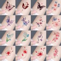 ราคา น่ารักสดที่มีสีสันสติกเกอร์รอยสักกันน้ําอินหวานสีชมพูพีชบลอสซั่มสักสติกเกอร์ผีเสื้อสักสติกเกอร์ดอกไม้รูปแบบขนาดเล็กเหมาะสําหรับหญิง/ชายชั่วคราวสไตล (54159070745)