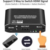 ราคา HDMI Switch HDMI 2.0 Switcher 4X1 Extractor HDMI 4K 60Hz HDR HDMI สวิทจอ (3684598461)