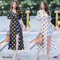 ราคา จั๊มสูทก้านแก้ว กางเกงขาสั้นกระโปรงผ่าข้างแขนสั้น เสื้อเย็บไขว้คอวี (15392634808)