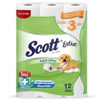 ราคา สก็อตต์เอ็กซ์ตร้ากระดาษชำระความยาวสุดพิเศษ 12ม้วน Scott Extra Roll Tissue Super Jumbo 12rolls [8850039204038 ] (47060321076)
