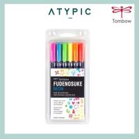 ราคา Tombow Fudenosuke Neon Brush Pen (ชุด 6 ปากกา) เครื่องเขียน (26662240007)