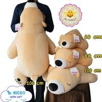 ราคา ตุ๊กตาหมีขี้เซา สีน้ำตาล 60,80,100 cm เส้นใยไมโคร นุ่มมาก ซักเครื่องได้ sleepy brown bear alicdolly (448367208)