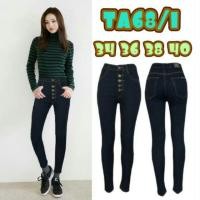 ราคา กางเกงยีนส์บิ๊กไซส์ เอวสูงขายาวกระดุม 5 เม็ด สีกรมอมเขียว (116735229)