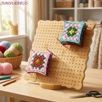ราคา JUNYUE88US กระดานบล็อกโครเชต์, DIY Square ถักปิดกั้น,สานอุปกรณ์เสริมไม้แบบใช้ซ้ําได้พร้อมฐานและ Rod Pins กระดานถักถักหมวก (52010892070)