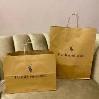 ราคา ถุงกระดาษ POLO ralph lauren ถุงแบรนด์แท้สีน้ำตาล มี 2 ขนาด (42406145898)