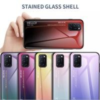 ราคา [ส่งจากไทย] Case OPPO A92 เคสกระจกสองสี เคสกันกระแทก ขอบนิ่ม เคสกระจกไล่สี สินค้าใหม่ (17426740246)