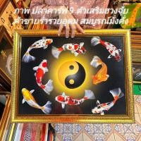 ราคา กรอบรูปภาพมงคล ปลาคาร์ฟ 9 ตัว เสริมฮวงจุ้ย ค้าขายราบรื่นร่ำรวยเงินทองหมุนเวียนได้ดี ภาพสวยคมชัด เมก้าปั้นดิน (23257550295)